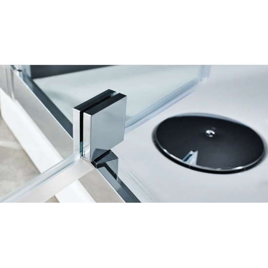 Καμπίνα Ντουζιέρας Devon Pivot Clean Glass PF90C-100 με 1 ανοιγόμενo φύλλo 87-91x195cm Chrome